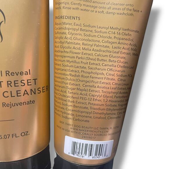 Nakery Beauty Youth Reveal Instant Reset Collagen Cleanser Resurface Lot of 2 - Picture 4 of 9